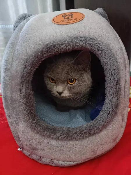 🐶🐱💤 Embrace the Winter Bliss: Discover the 🌟Super Soft Dog & Round Cat Deep Sleep Comfort🌟 with the Cozy Cave Mat! 🏕️❄️🛏️ - Pets Utopia