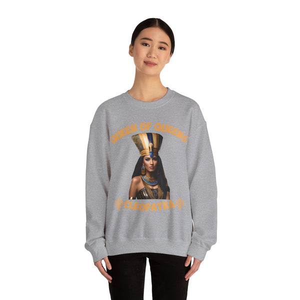 👑 Queen of Queens Cleopatra: Heavy BlendCrewneck Sweatshirt 👑 - Pets Utopia