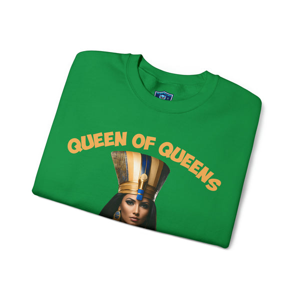 👑 Queen of Queens Cleopatra: Heavy BlendCrewneck Sweatshirt 👑 - Pets Utopia