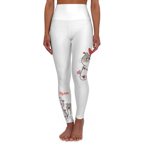 🌟 Get Fit and Feline Fabulous! 🐱👖 High Waisted Yoga Leggings with Cute Cats 🌸