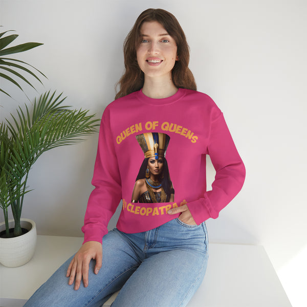 👑 Queen of Queens Cleopatra: Heavy BlendCrewneck Sweatshirt 👑 - Pets Utopia
