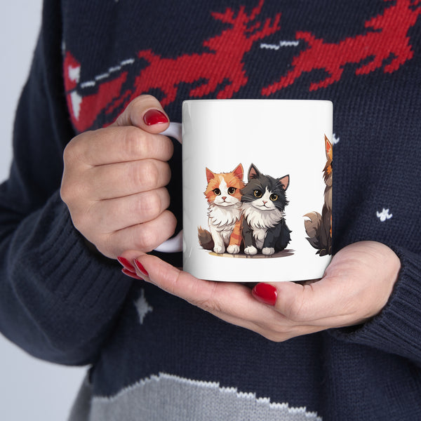 🐱🎨 "Cute Cats" Ceramic Coffee Mug: Personalize Your Perfect Sip! ☕️🌈 - Pets Utopia