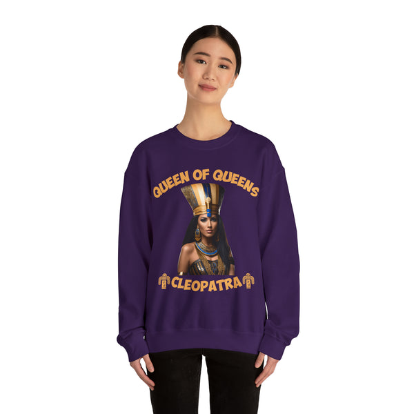 👑 Queen of Queens Cleopatra: Heavy BlendCrewneck Sweatshirt 👑 - Pets Utopia