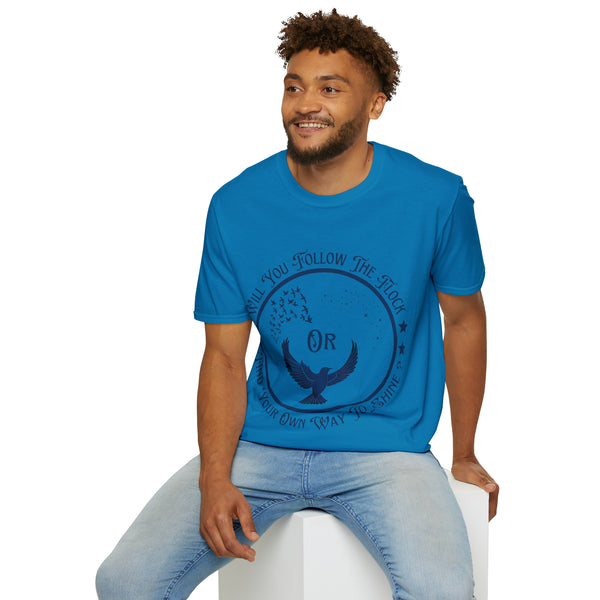 🚀⭐️ Fly to Your Destiny 🪐: Unisex Softstyle T-Shirt - Pets Utopia