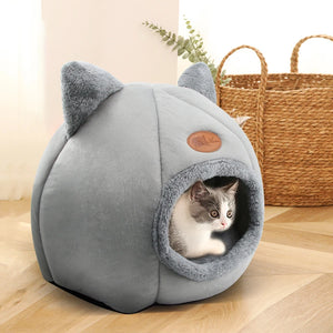 🐶🐱💤 Embrace the Winter Bliss: Discover the 🌟Super Soft Dog & Round Cat Deep Sleep Comfort🌟 with the Cozy Cave Mat! 🏕️❄️🛏️ - Pets Utopia